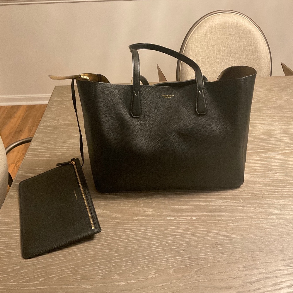 Tory Burch Perry Phoebe Black Tote and Pouch